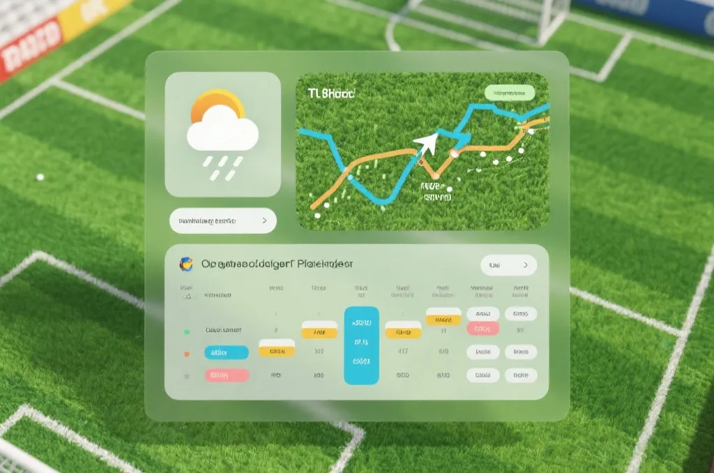 赛前天气与场地信息叠加到比赛分析面板的视觉化示意